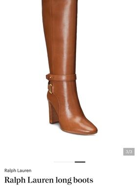 Lauren Ralph Lauren Cognac Over-the-Knee Leather Boots